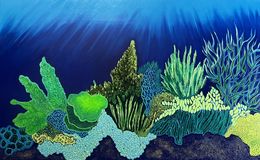 Painting, Emerald Undersea, Corine Lescop