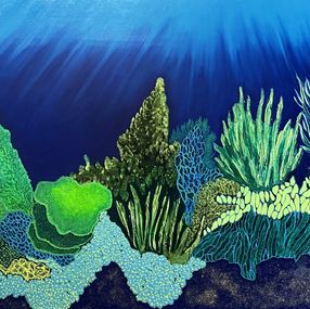 Painting, Emerald Undersea, Corine Lescop