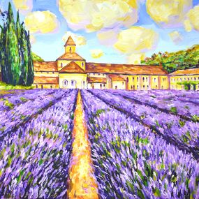Pintura, Lavender field in France, Iryna Kastsova