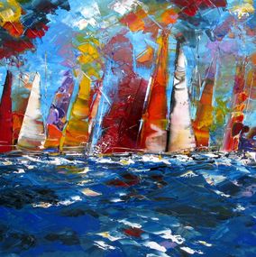 Pintura, Marine abstraite 2024-55, Fred Boutet