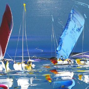 Pintura, Marine abstraite 2024-60, Fred Boutet