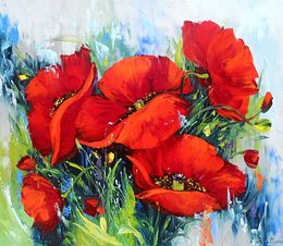 Painting, Fiery Tulips, Marieta Martirosyan