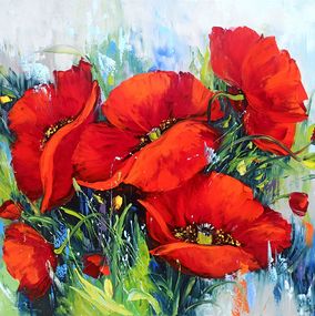 Gemälde, Fiery Tulips, Marieta Martirosyan