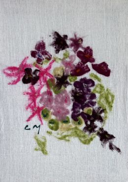 Painting, Éclats de rose et violet, Laetitia Goninet