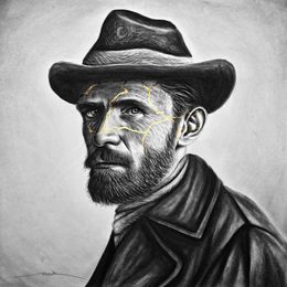 Fine Art Drawings, Van Gogh - Resilience, Noir Artist