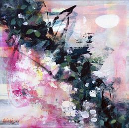 Painting, Branche de cerisier fleurie, Marianne Quinzin