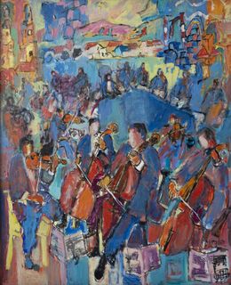 Peinture, Le concert champêtre - Musique et orchestre en plein air, Claude Frégère