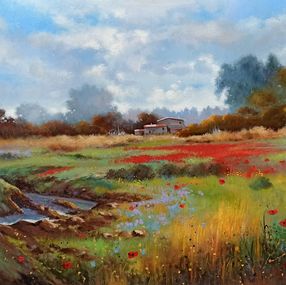 Gemälde, In the countryside - Tuscany landscape painting, Andrea Borella