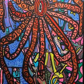 Gemälde, La pieuvre, le poulpe, le pouffre en argot sétois, Robert Combas