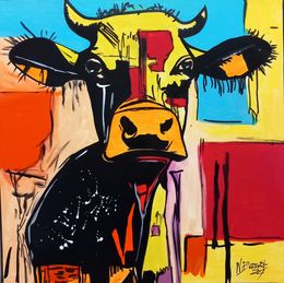 Painting, Tie and cow, Noah Borger