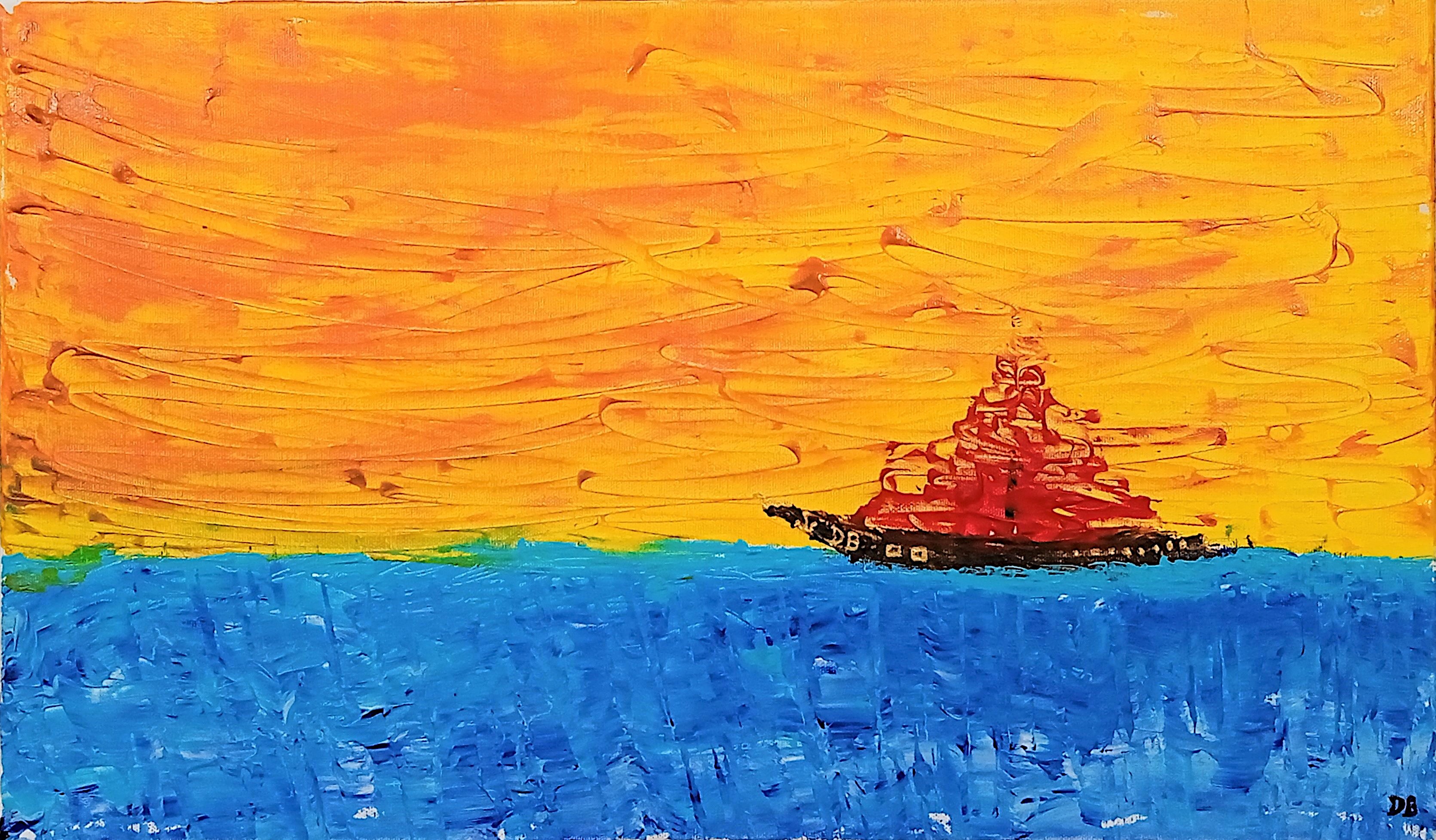 Damien Berrard, Boat-people au soleil couchant Damien Berrard, Boat-people au soleil couchant