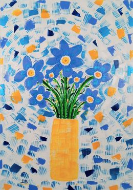 Gemälde, Psychedelic flower, Damien Berrard