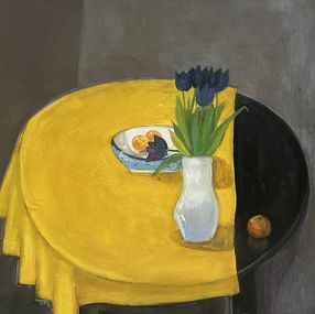 Gemälde, Tulips on a Yellow Table, Arman Hayrapetyan