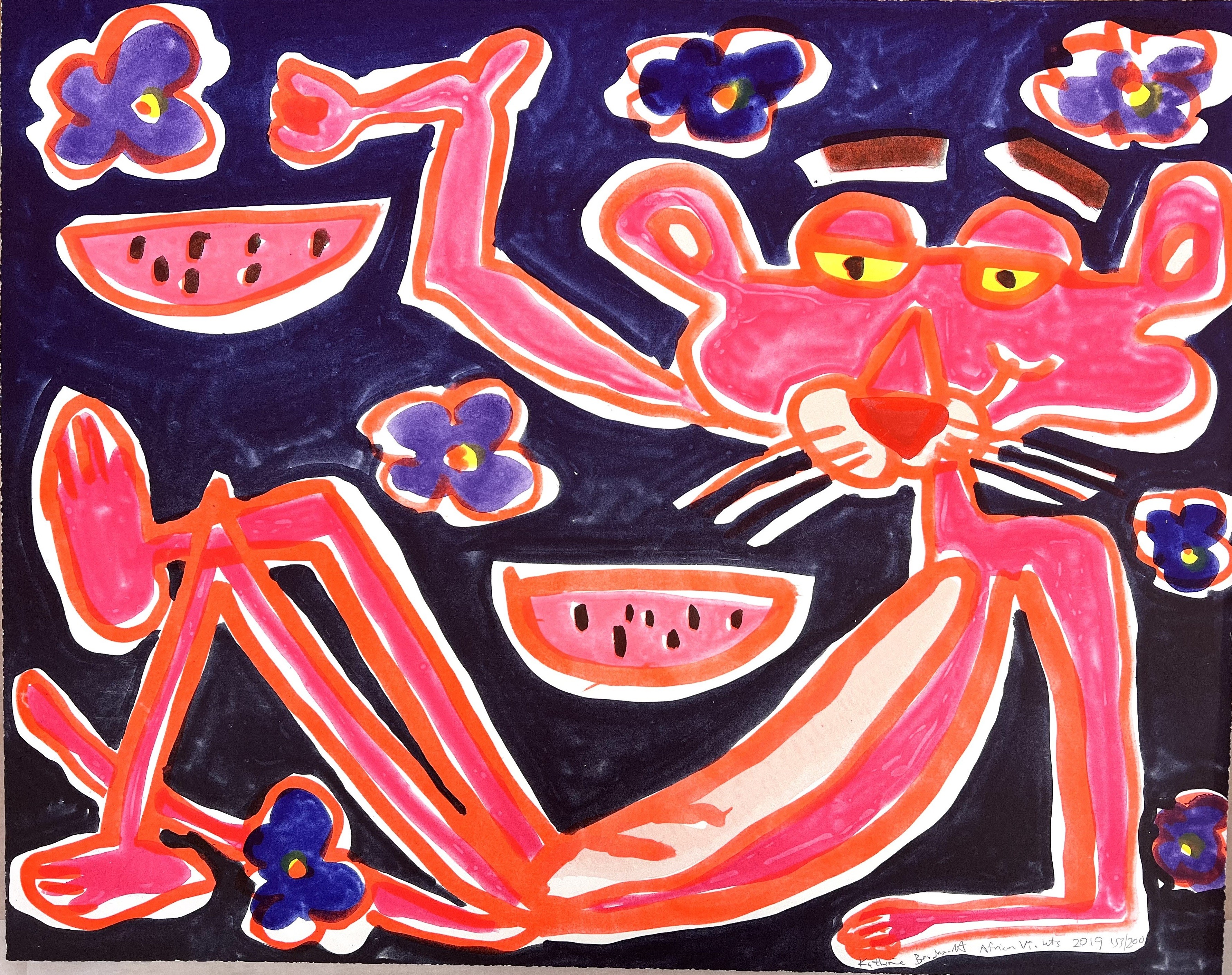 Katherine Bernhardt, Pink (Panther) Katherine Bernhardt, Pink (Panther)
