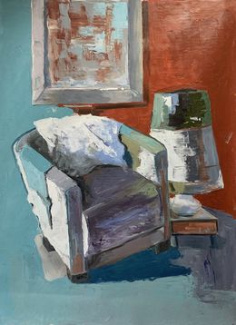 Peinture, Room interior with a chair and lamp, Schagen Vita