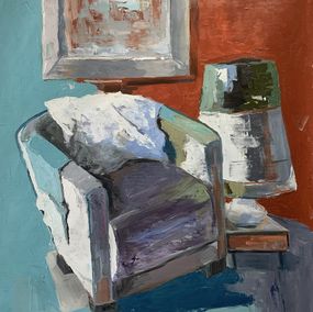 Peinture, Room interior with a chair and lamp, Schagen Vita