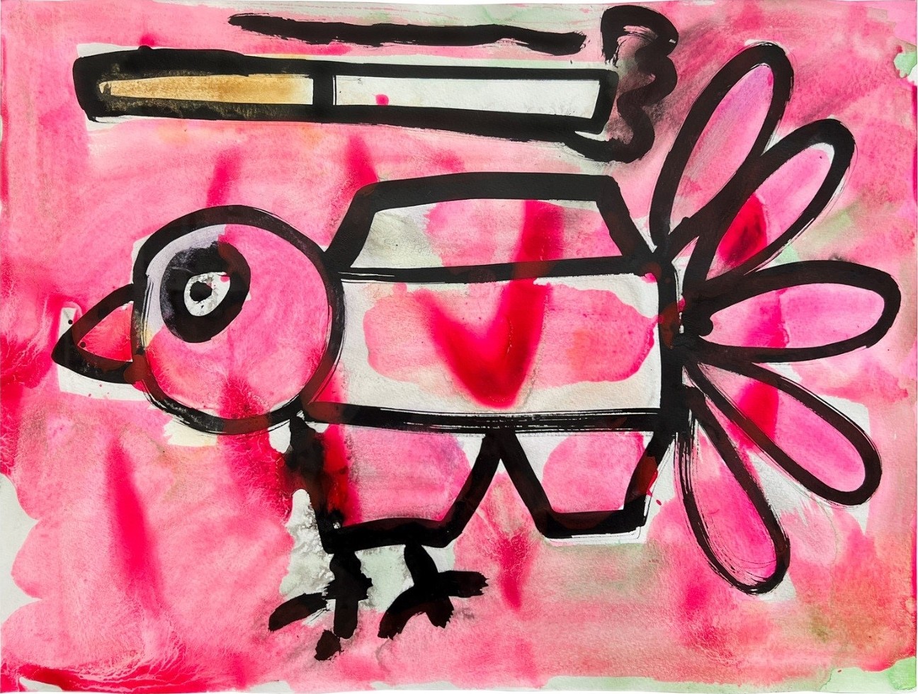 Katherine Bernhardt, Untitled (Pink Bird) Katherine Bernhardt, Untitled (Pink Bird)