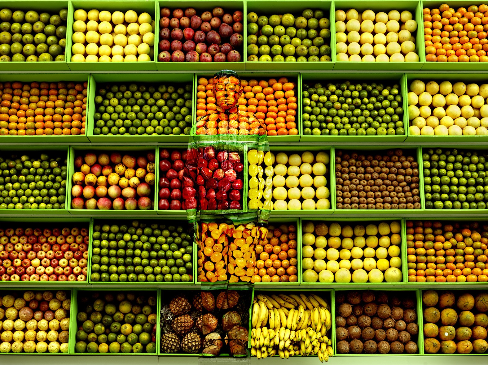 Liu Bolin, Hiding in Venezuela - Tropical fruits Liu Bolin, Hiding in Venezuela - Tropical fruits