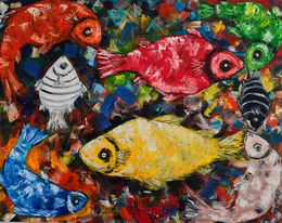 Gemälde, Fish party, ViBond