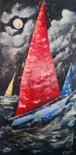 Painting, Night regatta, ViBond