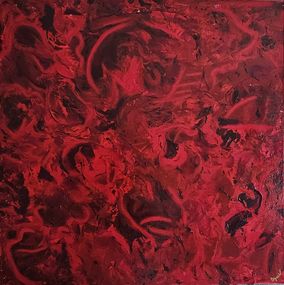 Painting, Vestiges of Red, The Mossy Muse