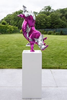Sculpture, Le Rhino danseur Fuchsia X-Treme, Xavier Wttrwulghe