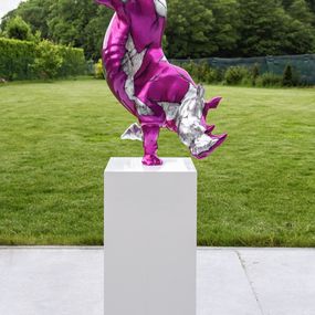 Sculpture, Le Rhino danseur Fuchsia X-Treme, Xavier Wttrwulghe