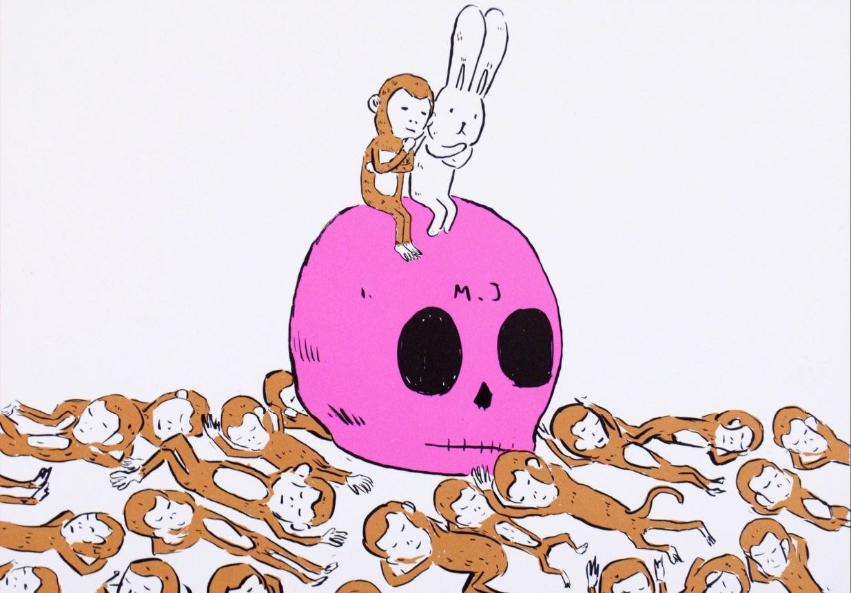 Atsushi Kaga, Michael Jackson's skull with monkeys Atsushi Kaga, Michael Jackson's skull with monkeys