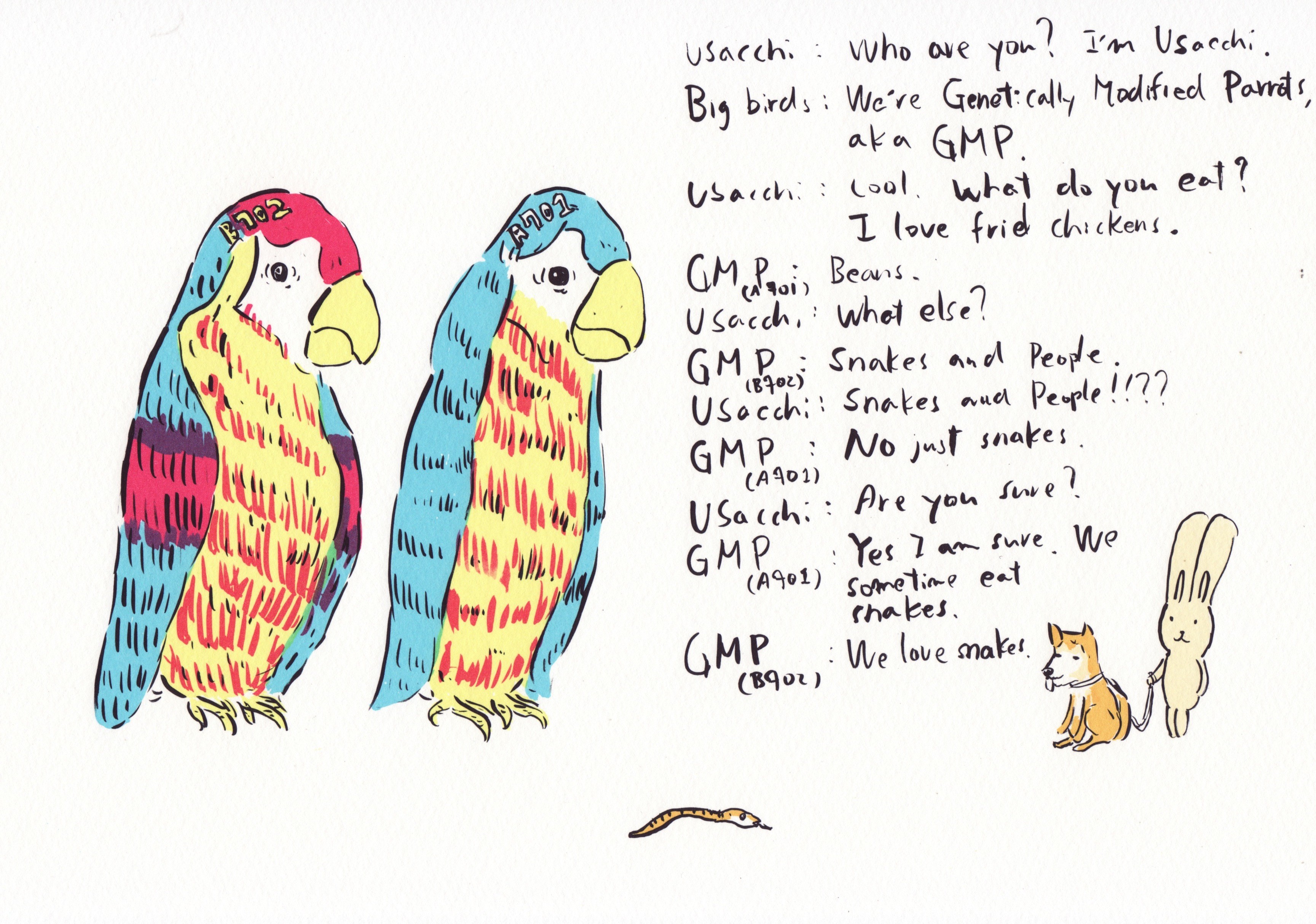 Atsushi Kaga, 2 Genetically modified parrots Atsushi Kaga, 2 Genetically modified parrots
