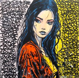 Gemälde, the girl in the graffiti wall, Stoz