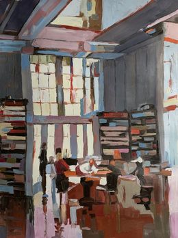 Painting, Public library interior, Schagen Vita