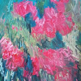 Painting, Primavera red flowers, Natalya Mougenot