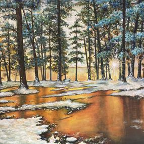 Gemälde, Snowscape Glow, Emily Mae