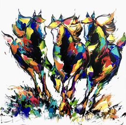 Painting, Wild horses, Christof Monnin