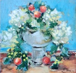 Painting, Flowers in an antique vase, Natalie Shiporina