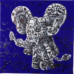 Peinture, Eléphant tatoué, Patrick Moya
