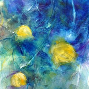 Painting, Trois boutons jaunes, Marianne Quinzin