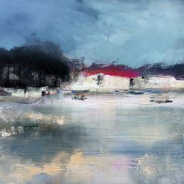 Gemälde, Cabane au bord de l'eau, Marianne Quinzin