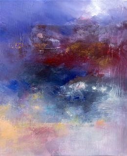Gemälde, Rouge sur les rochers, Marianne Quinzin