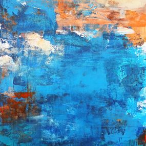 Gemälde, Dialogue de couleurs #1 Bleu Orange, Marianne Quinzin