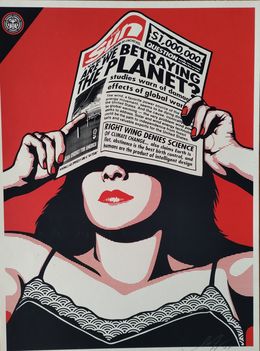 Print, Global Warning (Red), Shepard Fairey (Obey)
