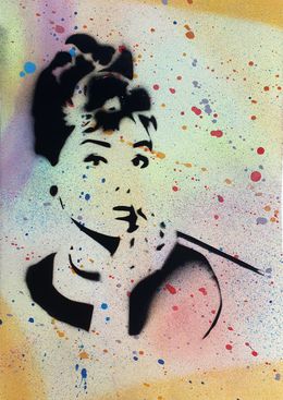 Gemälde, Audrey Hepburn pochoir, Spaco