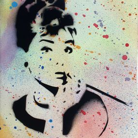 Gemälde, Audrey Hepburn pochoir, Spaco