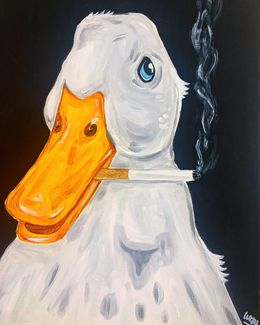 Gemälde, Bad duck smoke, Lussy