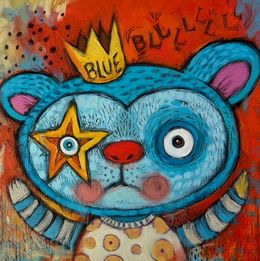 Gemälde, Flea Circus Blue, Dianna Bonder