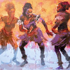 Painting, Atilogu Dancers, Innocent Chikezie