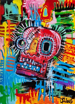Peinture, Happy skull (a tribute to Basquiat), Dr. Love