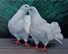 Peinture, White Pigeons in Love, Tamar Nazaryan