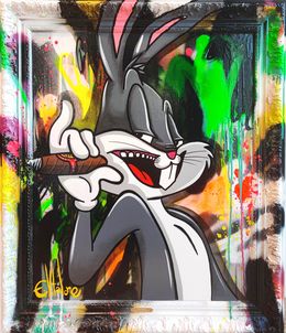 Painting, Bugs Bunny loves cigar, Eddy Vitalone