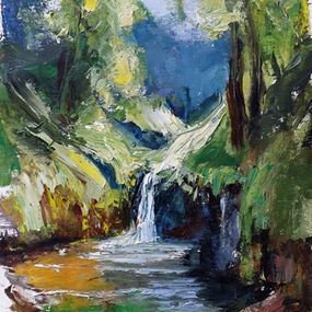 Peinture, Forest Waterfall, Igor Navrotskyi